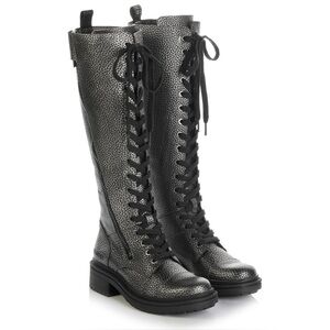 DIRK BIKKEMBERGO Saidya Lace Up Knee High Combat Moto Goth Punk Boots \\ 8
